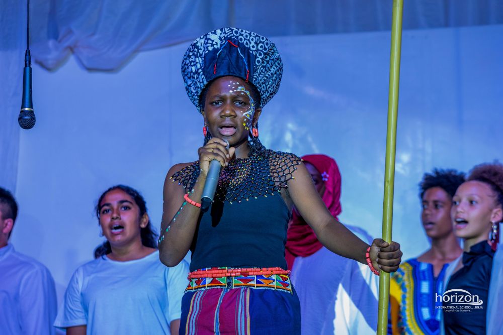 Student performing at Horizon International School Talent Show