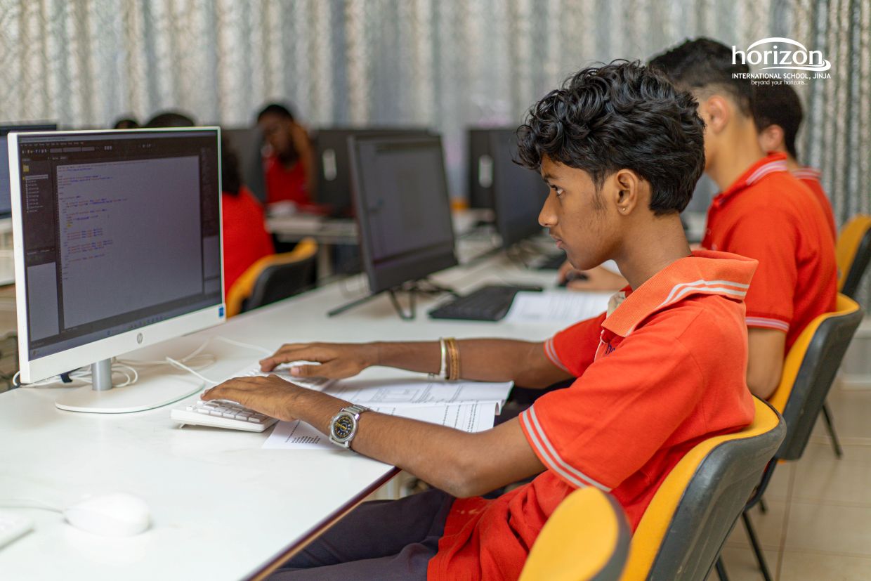 Secondary students smiling